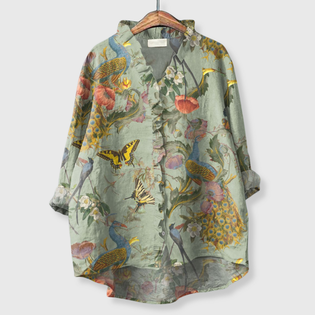 Scarletta | Elegante Bluse aus Leinen-Mix