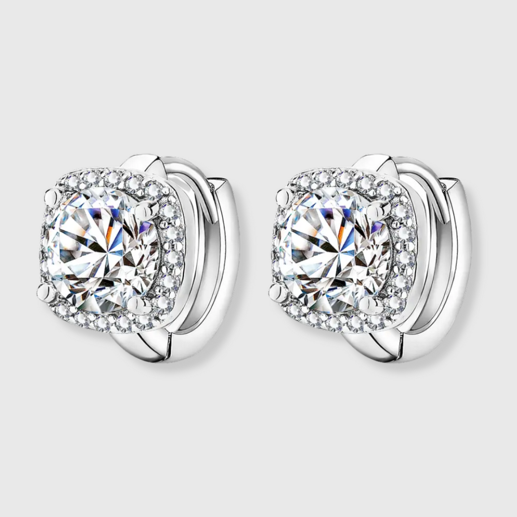 Nadine Quadratische Ohrringe | Weißgold