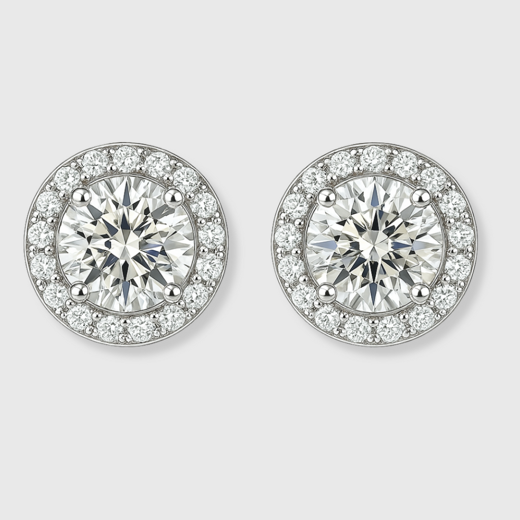 Glacé Glamour Runde Ohrringe | Weißgold