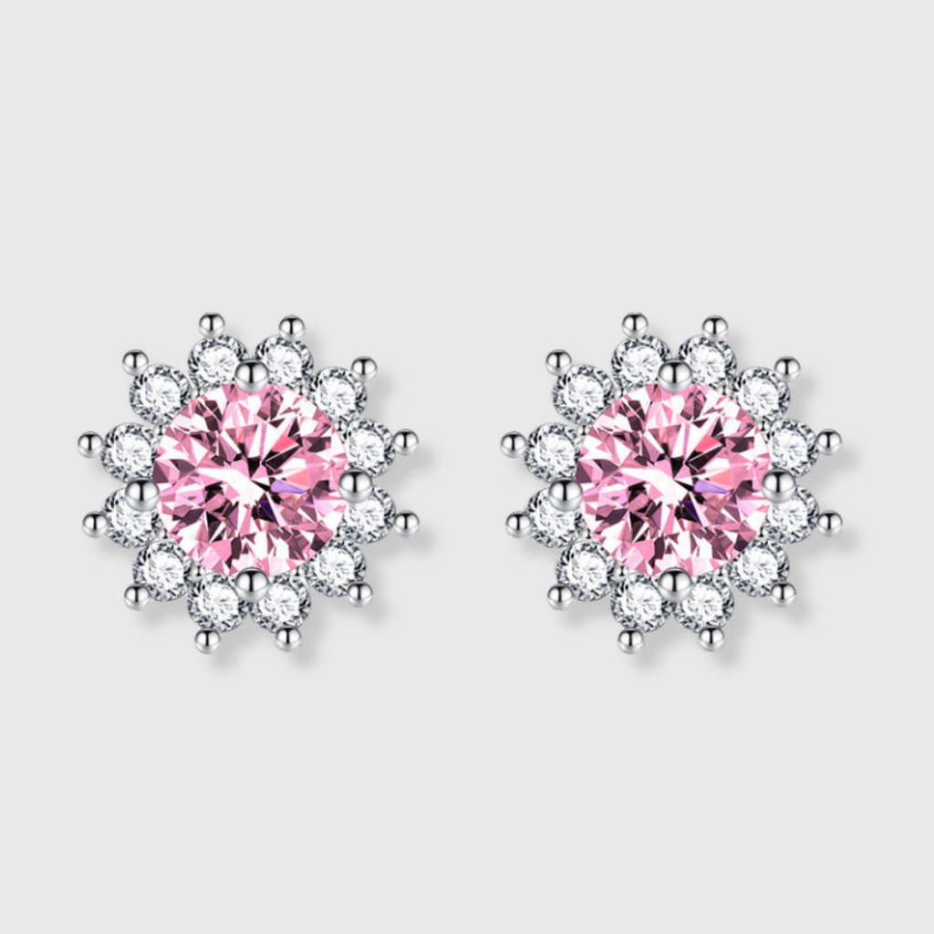 Sunlit Muse Ohrringe Pink | Weißgold