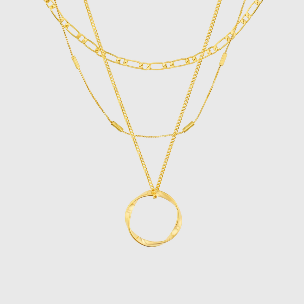 Offener Kreis Dreireihige Halskette
