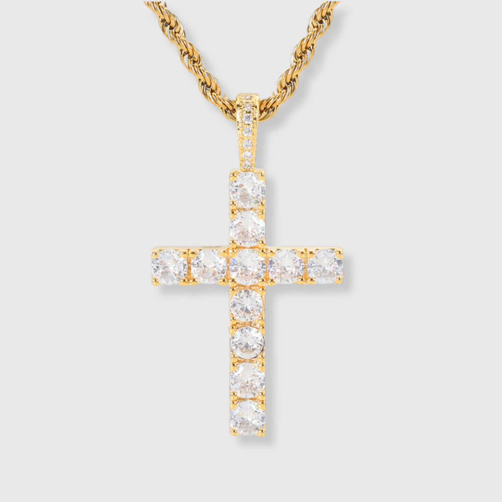 Moissanit Kreuzhalskette