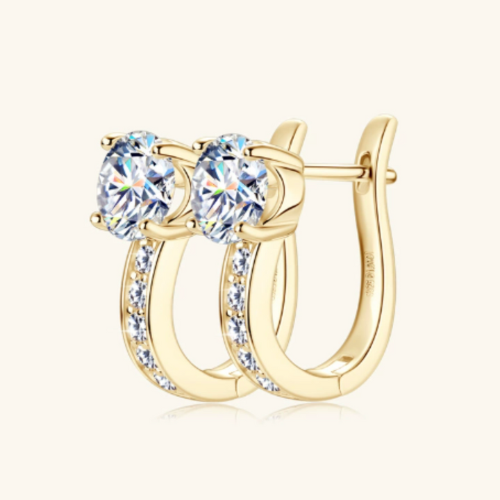 Channel Moissanite Huggie Ohrringe