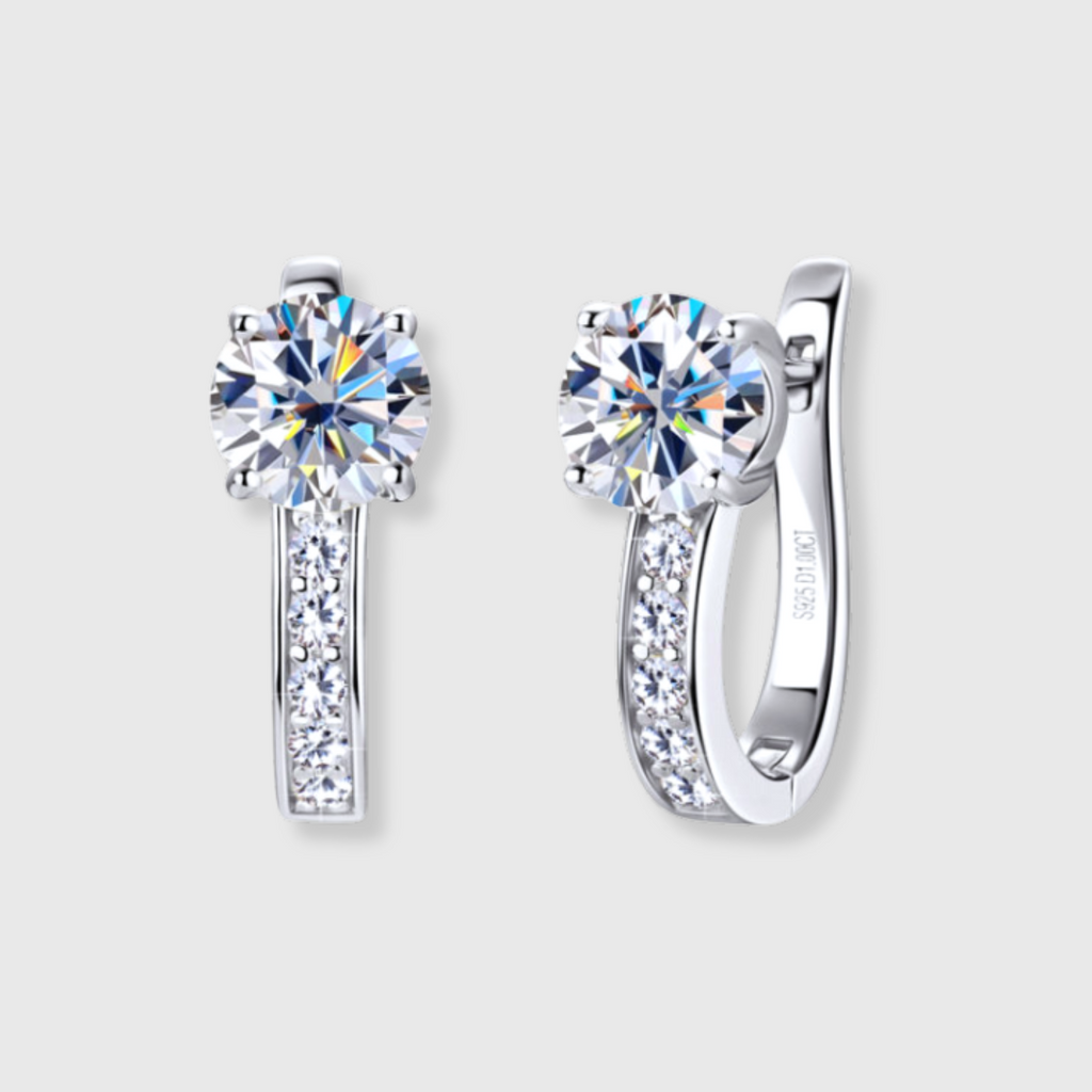 Channel Moissanite Creolen | Weißgold