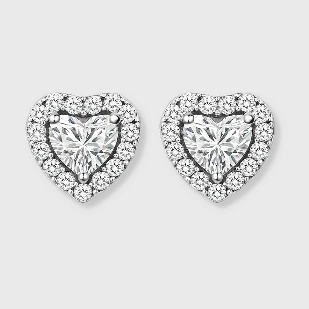 Luna Heart Ohrringe | Weißgold