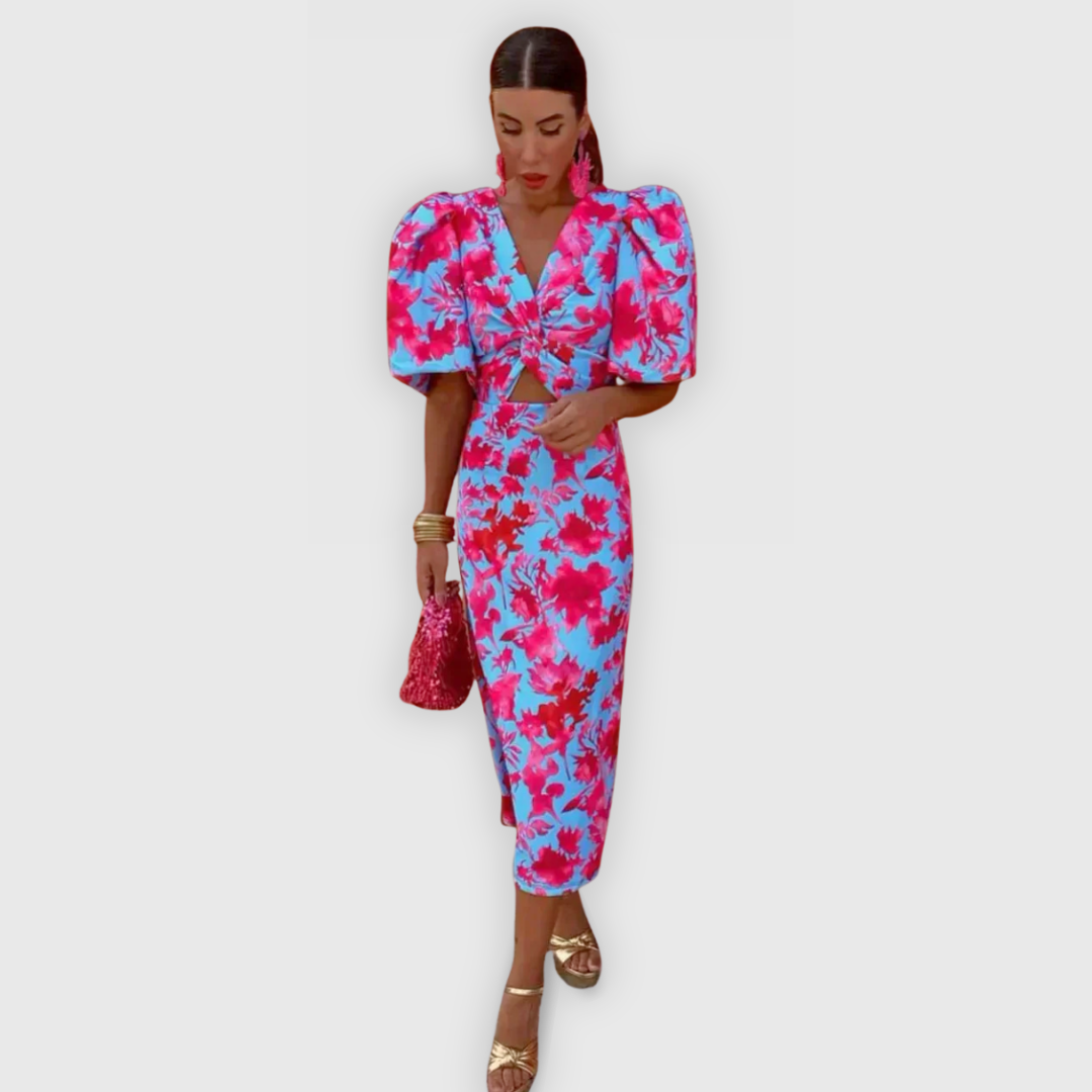 Simona | Handgefertigtes Premium-Midikleid