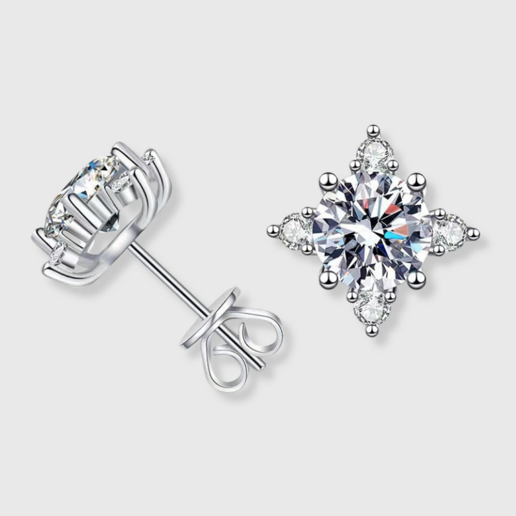 Aurelie Blumenohrringe | Weißgold