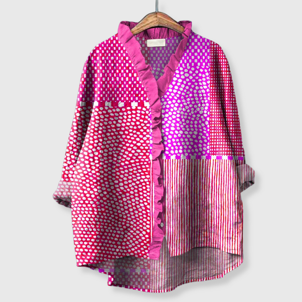 Sandra | Sommerbluse mit Patchwork