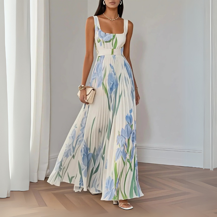 Regina | Handgefertigtes Maxikleid mit floraler Eleganz