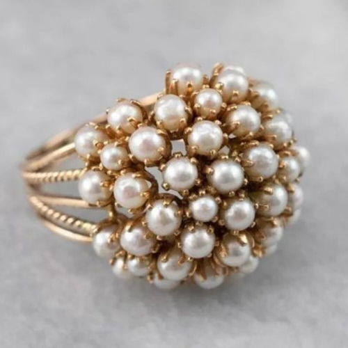 Bushy | Eleganter Ring mit eingelegter Perle