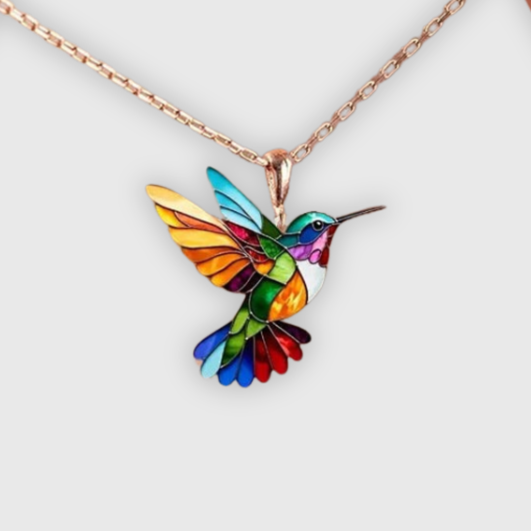 Aurora | Halskette mit handgefertigtem Kolibri-Design