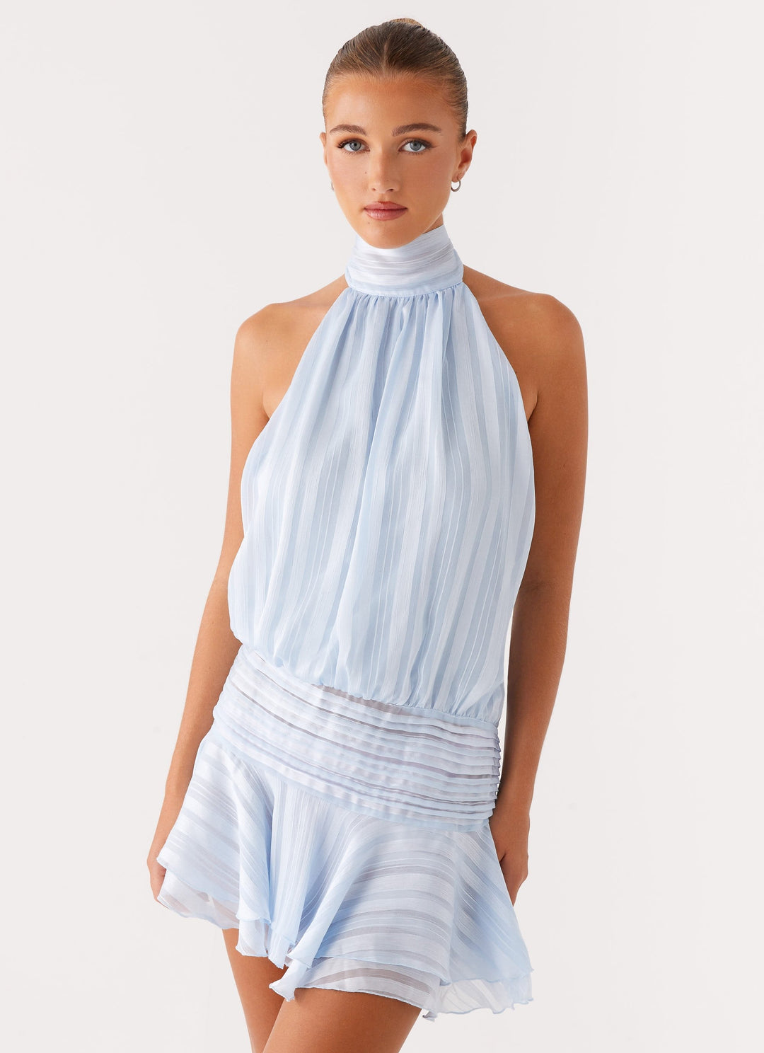 Luna | Minikleid mit Halterneck und Volants