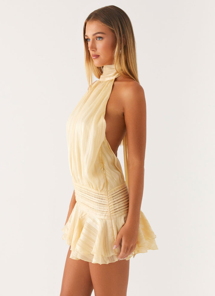Luna | Minikleid mit Halterneck und Volants