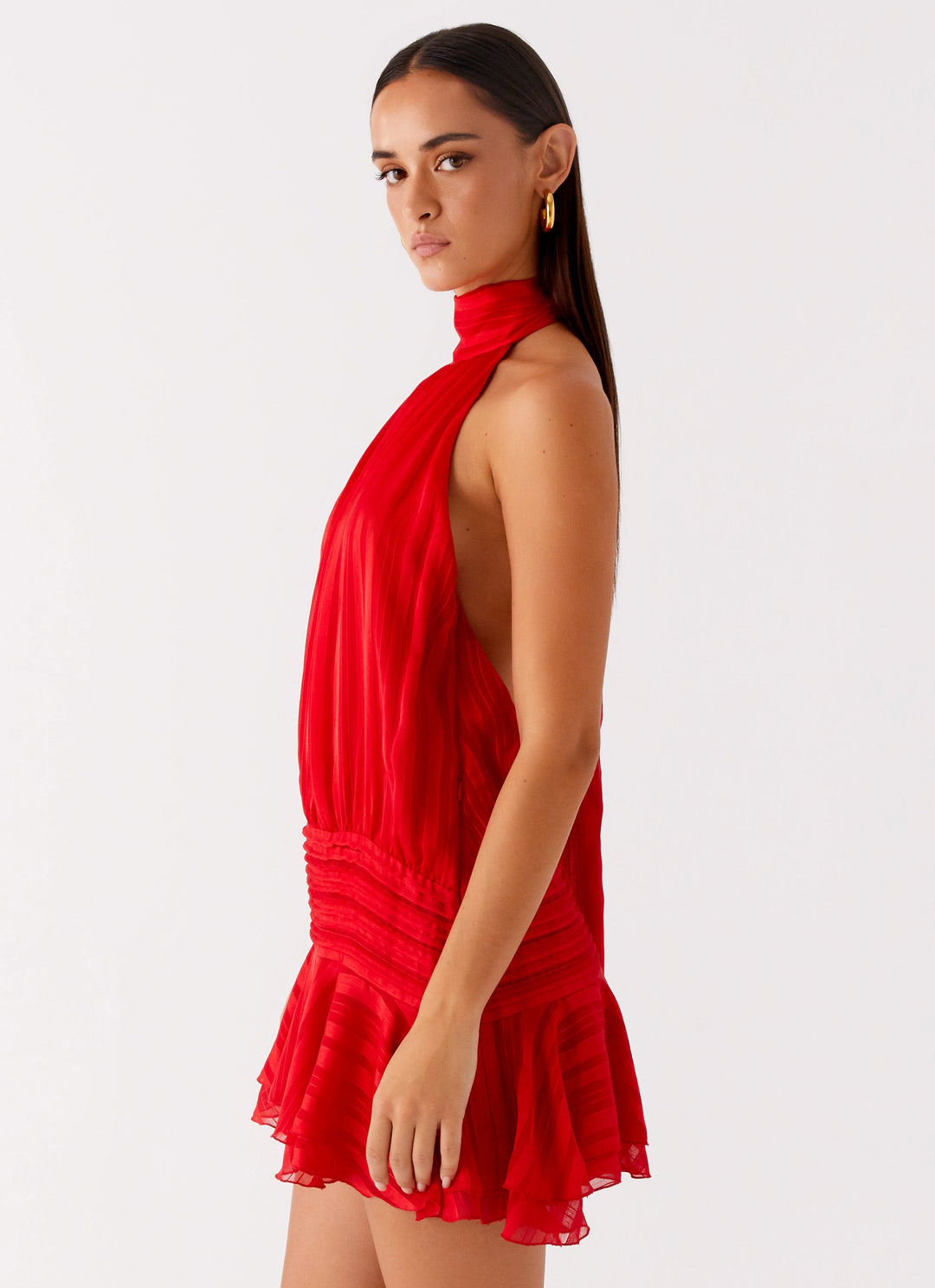 Luna | Minikleid mit Halterneck und Volants