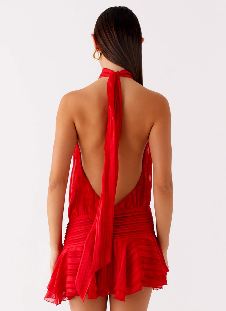 Luna | Minikleid mit Halterneck und Volants