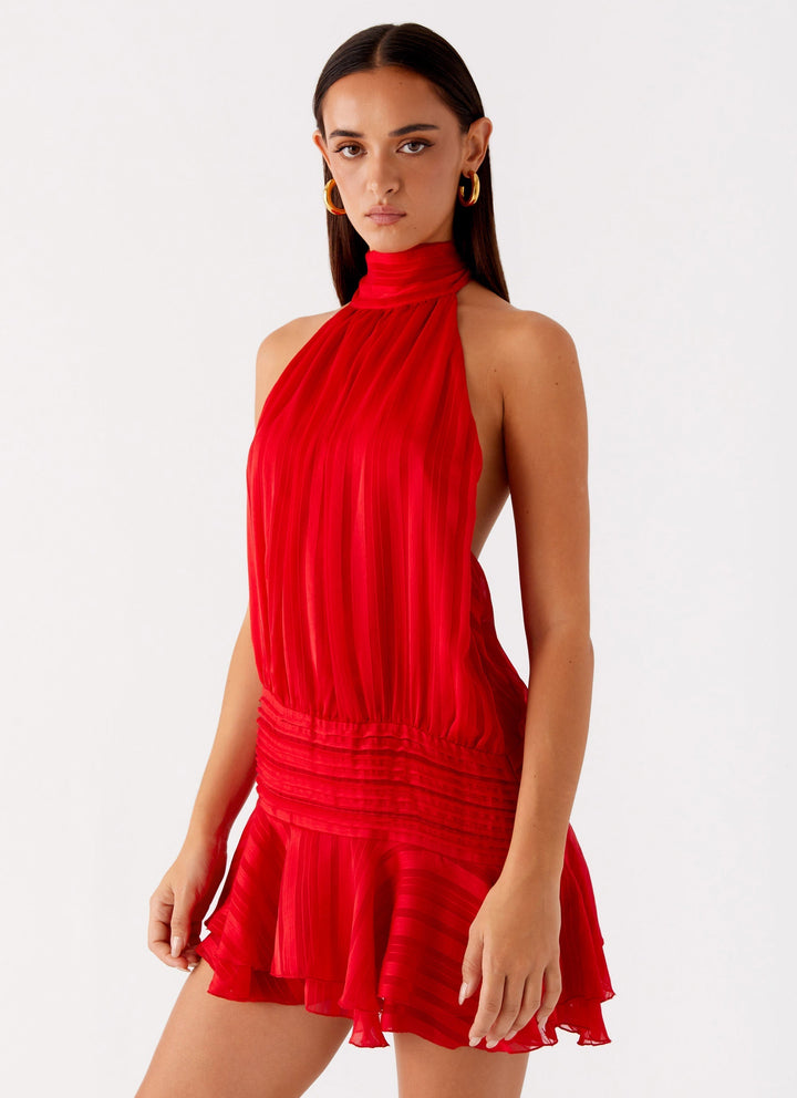 Luna | Minikleid mit Halterneck und Volants