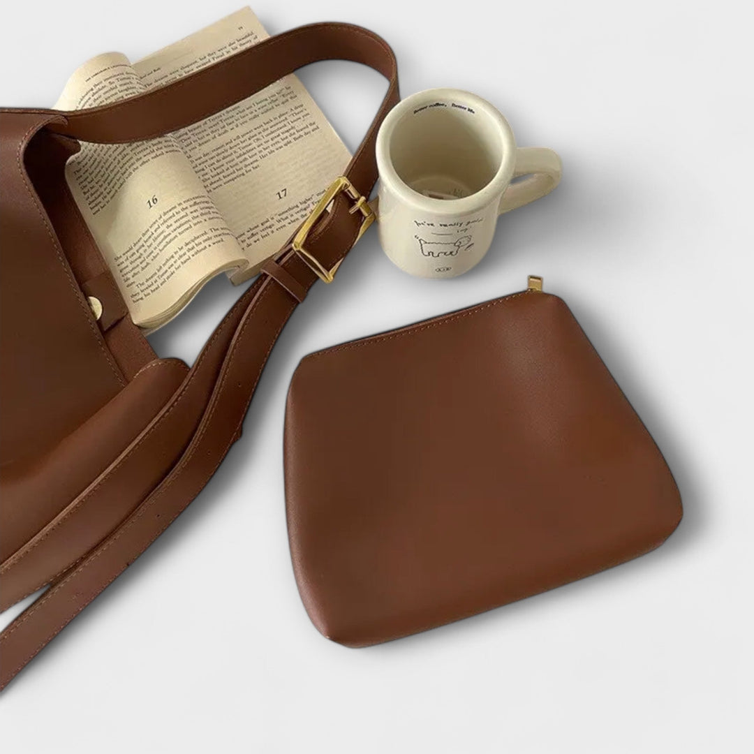 Léora. – Elegante Lederschultertasche