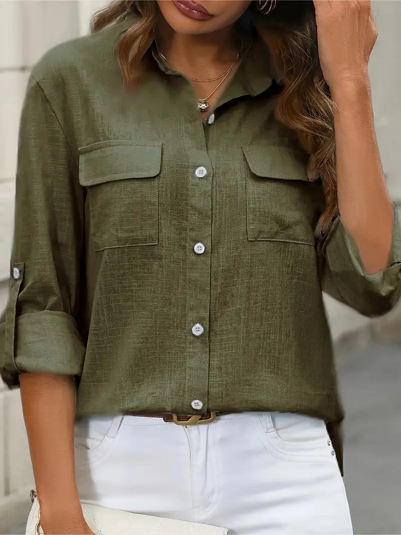 Atena | Baumwollhemd mit Brusttaschen