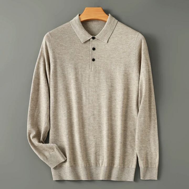 Frank Westhill Long Sleeve Wool Polo Sweater