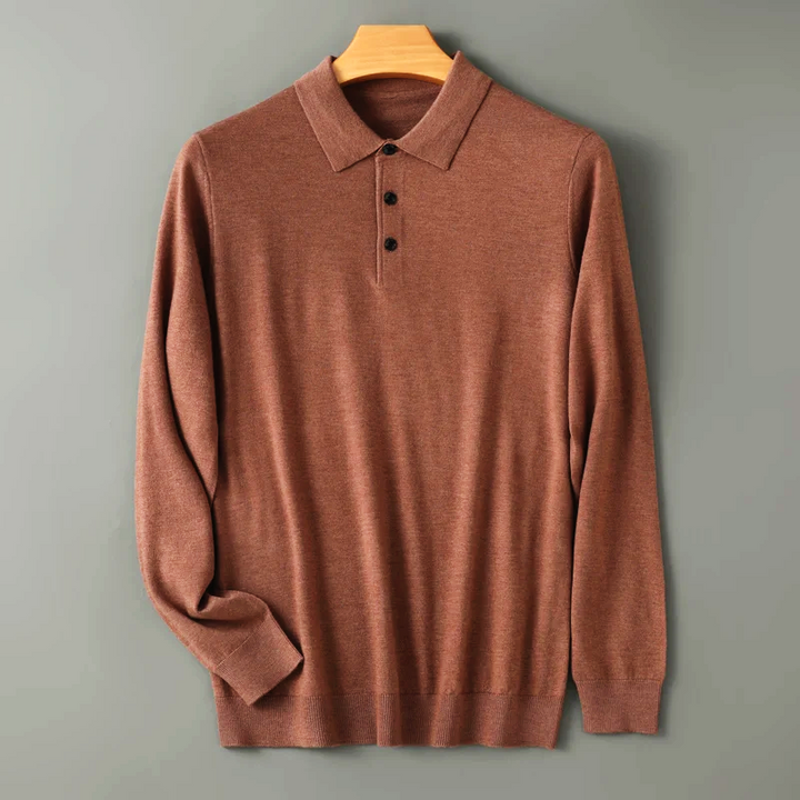 Frank Westhill Long Sleeve Wool Polo Sweater