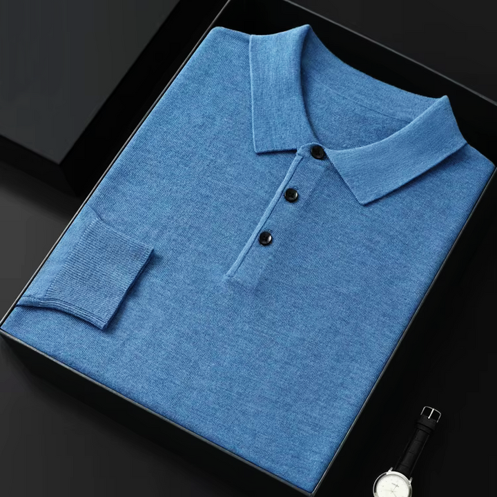 Frank Westhill Long Sleeve Wool Polo Sweater