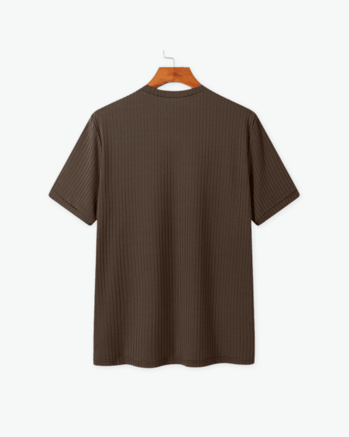 Nico | T-Shirt mit Rundhalsausschnitt und Rippstrick