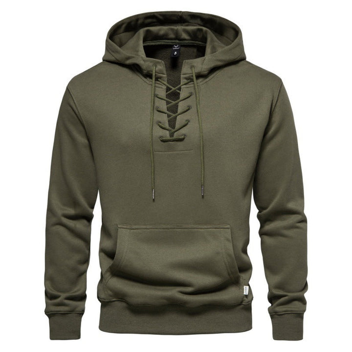 Valhalla X Cotton Lace-Up Hoodie