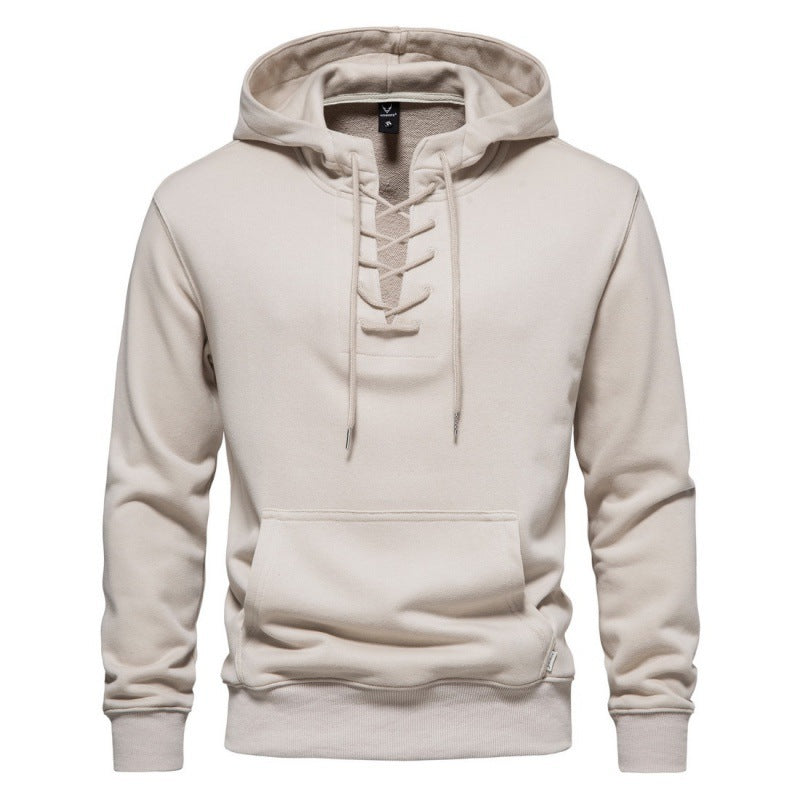 Valhalla X Cotton Lace-Up Hoodie