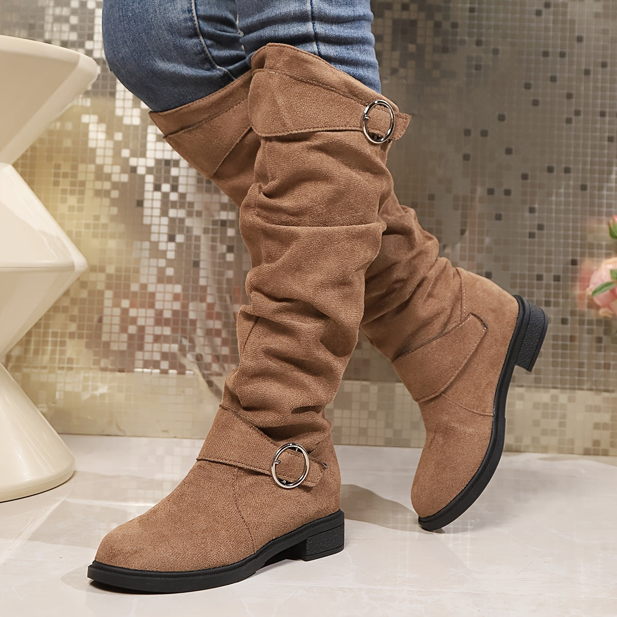 Ariel | Kniehohe Stiefel mit Schnalle