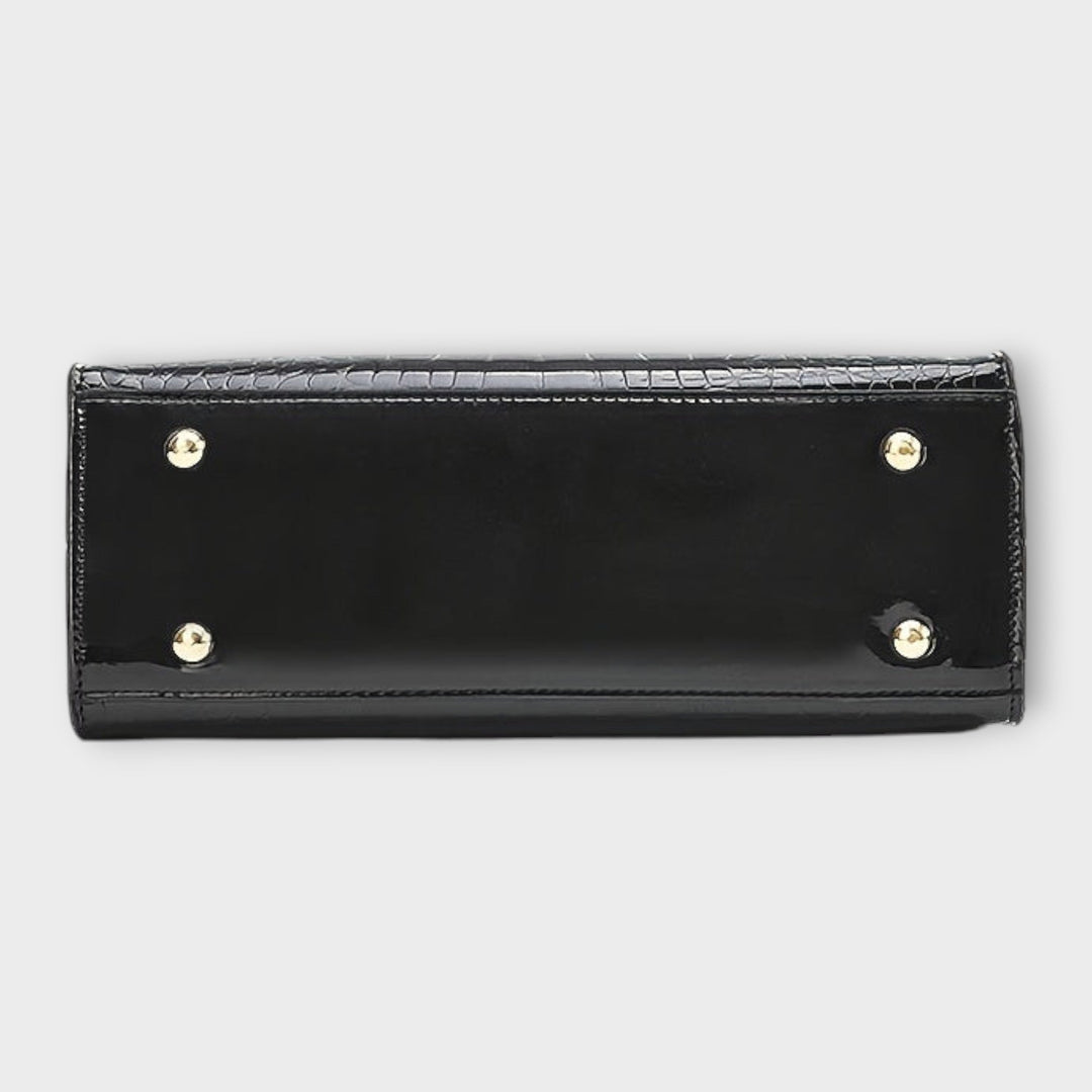 Léora. -  Glänzende Krokodilledermuster-Handtasche