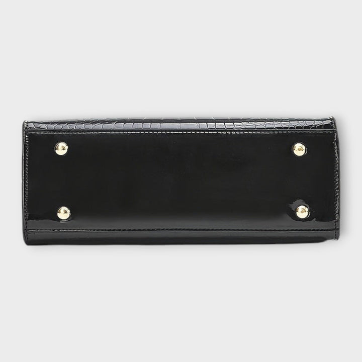 Léora. -  Glänzende Krokodilledermuster-Handtasche