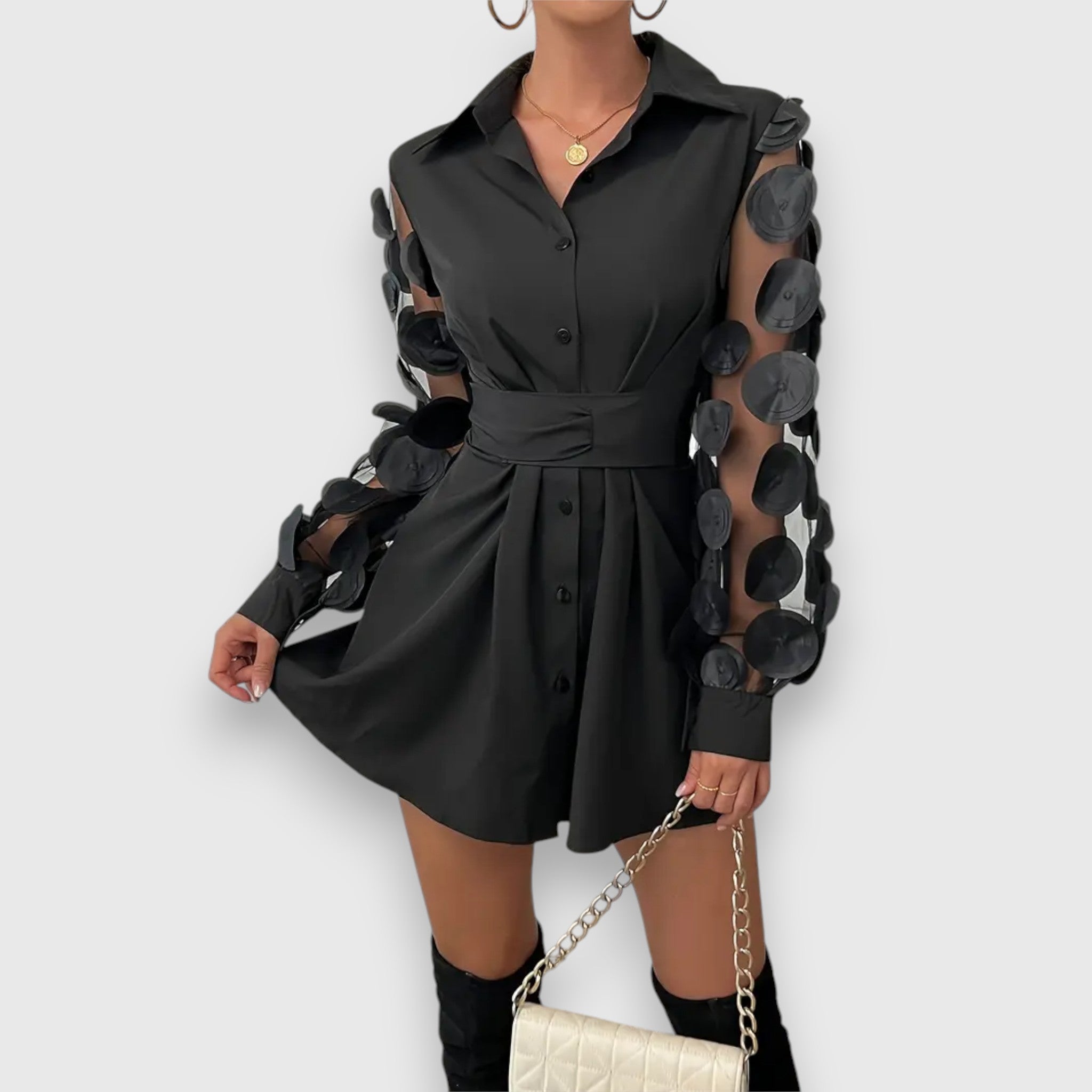 Celine | Midikleid handgenäht und raffiniert