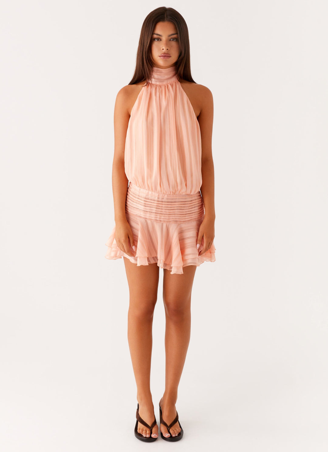 Luna | Minikleid mit Halterneck und Volants