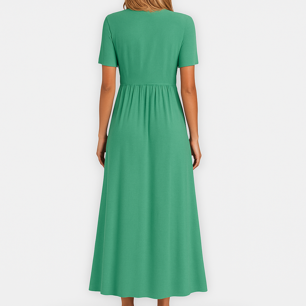 Ania | Handgenähtes Premium-Kleid mit V-Ausschnitt