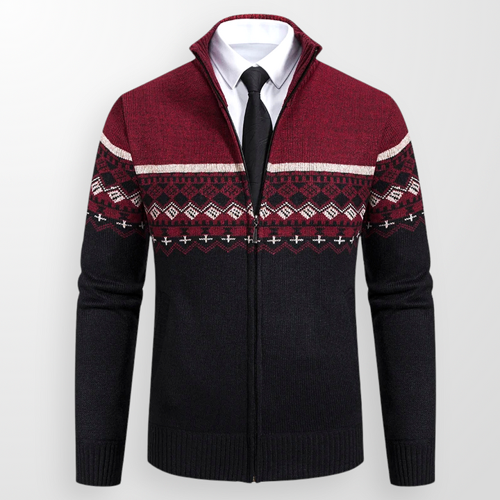 Harrison Fair Isle Zip-Up Cardigan