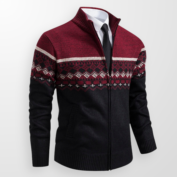 Harrison Fair Isle Zip-Up Cardigan