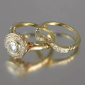 Vintage-Ring-Set aus Gold und Zirkonia