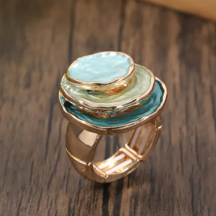 Artisan Stroke Layered Ring | Gold 16k