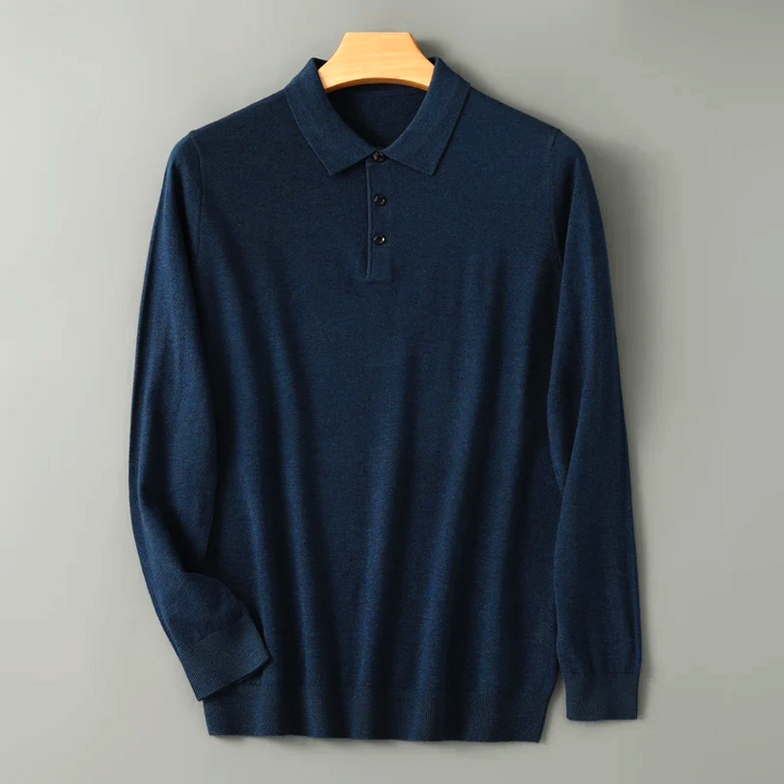 Frank Westhill Long Sleeve Wool Polo Sweater