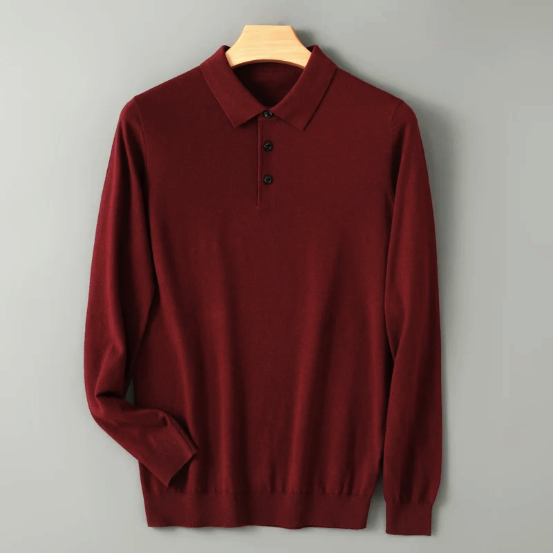 Frank Westhill Long Sleeve Wool Polo Sweater