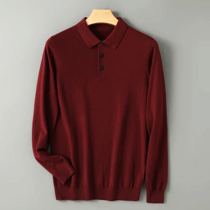 Frank Westhill Long Sleeve Wool Polo Sweater