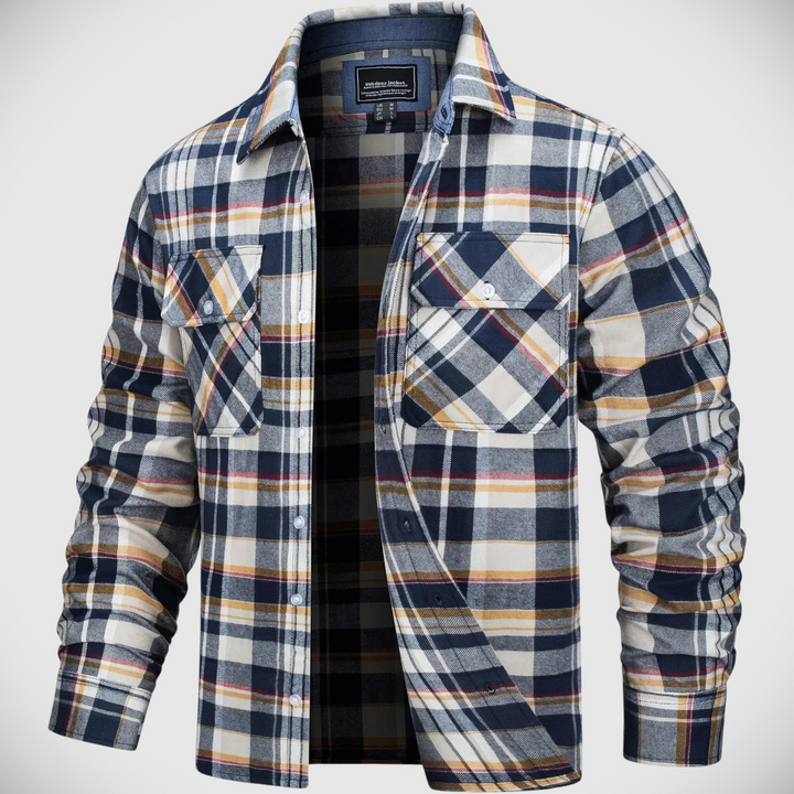 Northwoods Plaid Flannel Button-Up Shirt Jacket