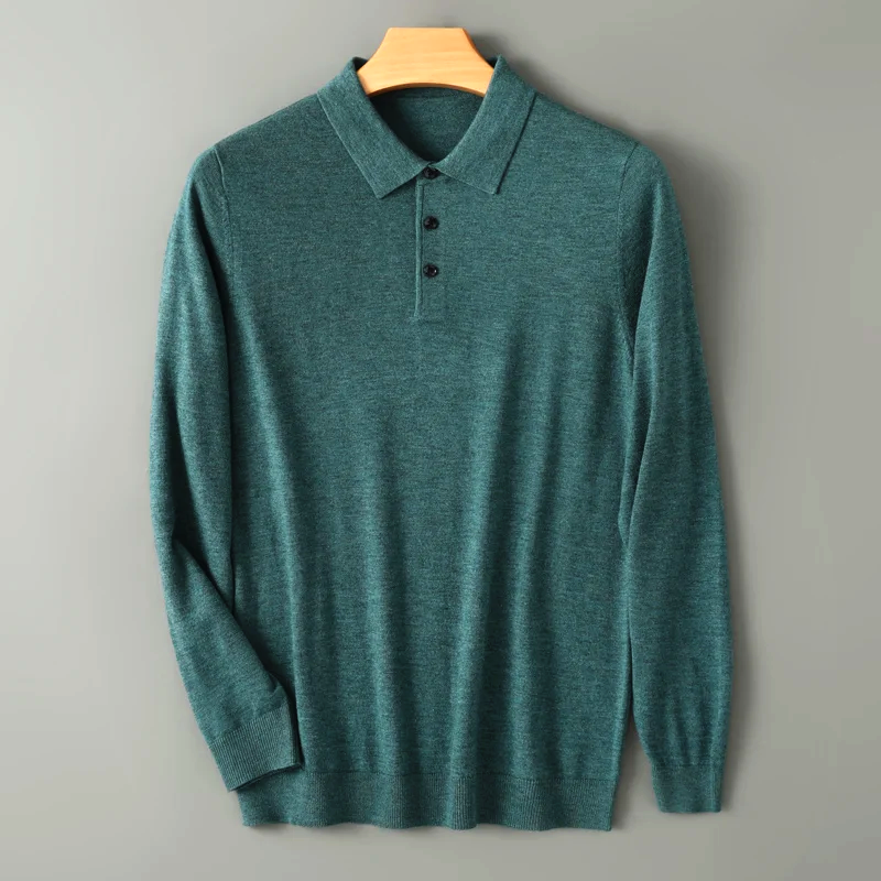 Frank Westhill Long Sleeve Wool Polo Sweater