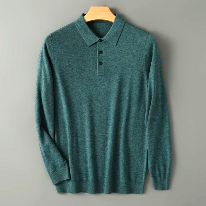 Frank Westhill Long Sleeve Wool Polo Sweater