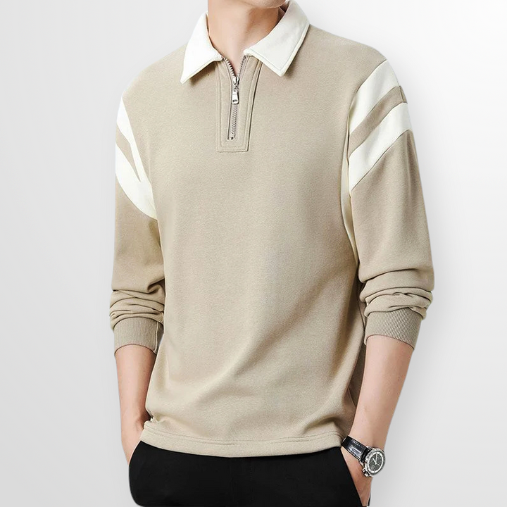 Weston Cotton Quarter-Zip Polo Sweater