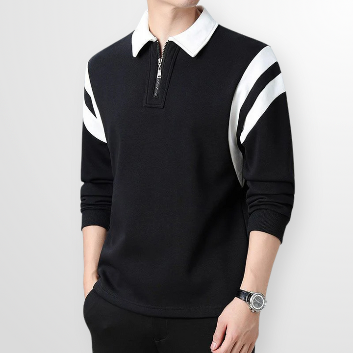 Weston Cotton Quarter-Zip Polo Sweater